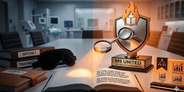 A trophy for MS United shines over an open book in a medical office setting.
