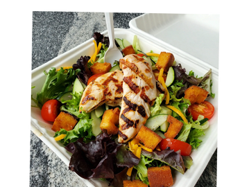 Grilled Chicken on fresh house salad