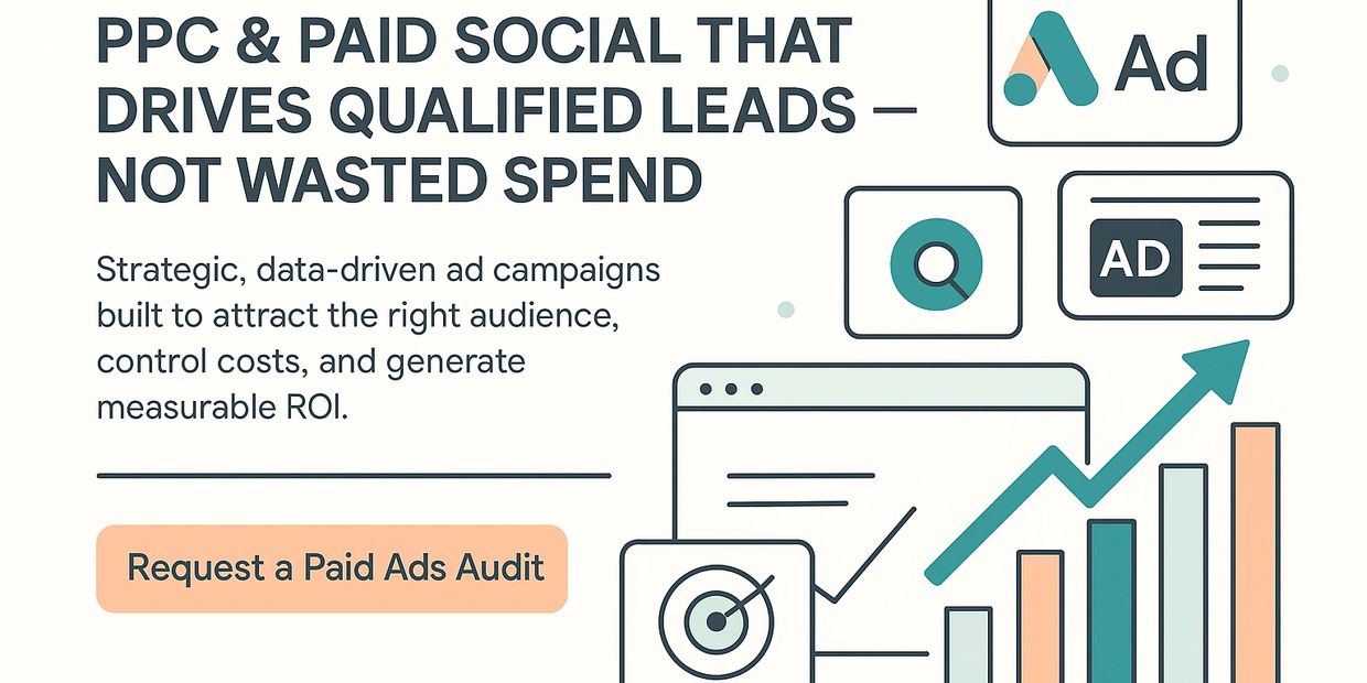 Ad campaign service offering strategic PPC and paid social for qualified leads and measurable ROI.