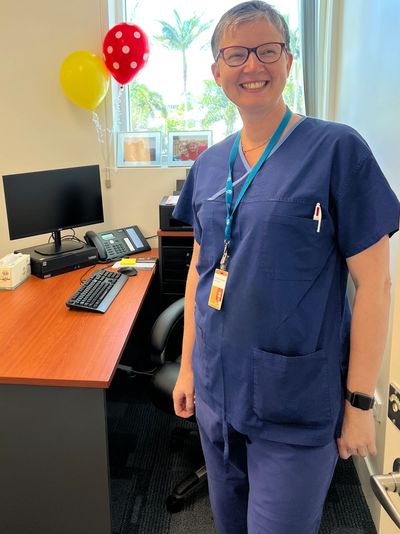 Dr Wendela Schimmer breast surgeon in her consulting room at the Mater in Mackay.