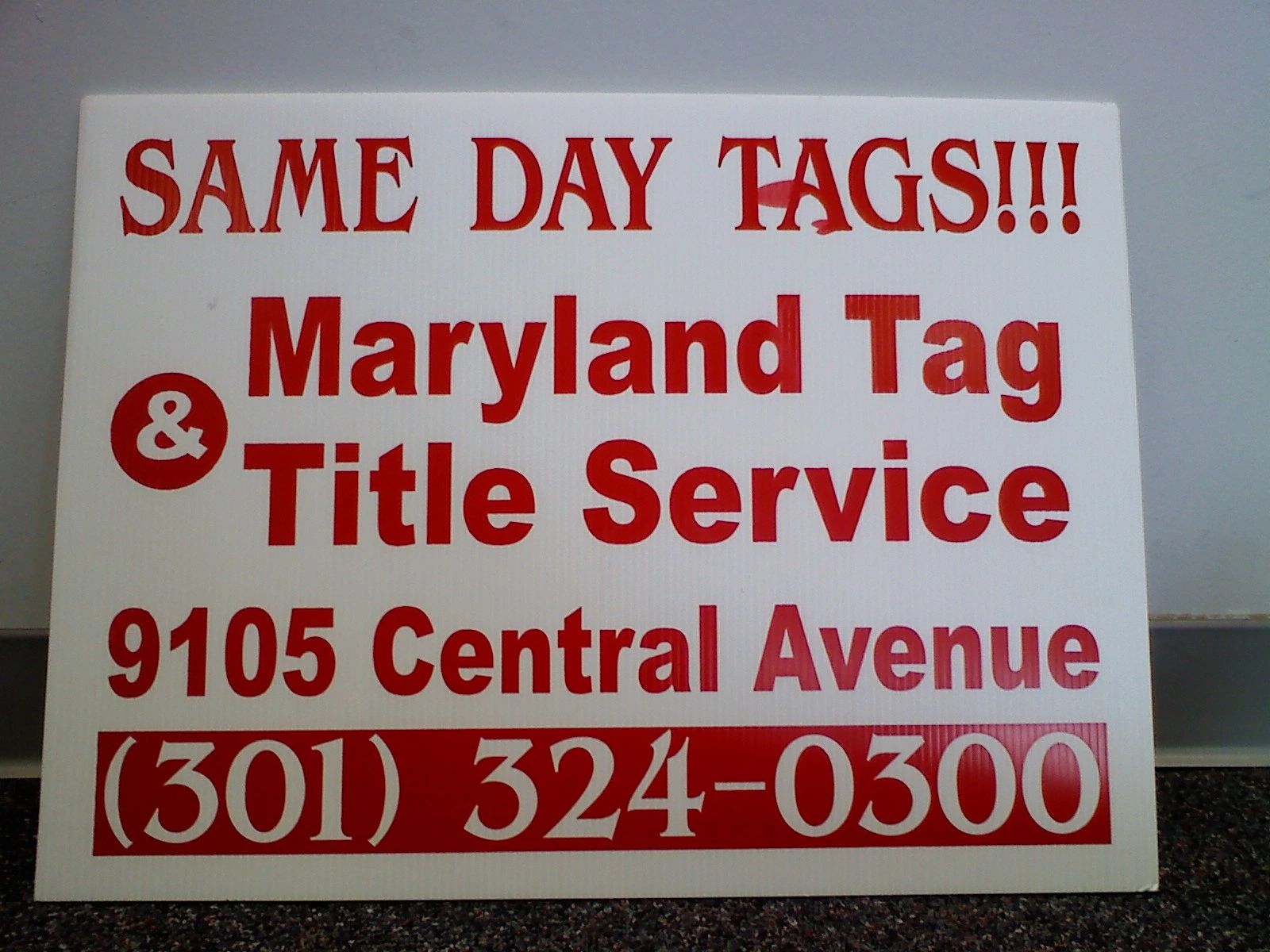 Maryland MVA Tag And Title Service Agent MD Same Day Tags License 