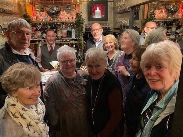 A group of 11 people in the smallest licensed bar in Ayrshire at Lamlash House.