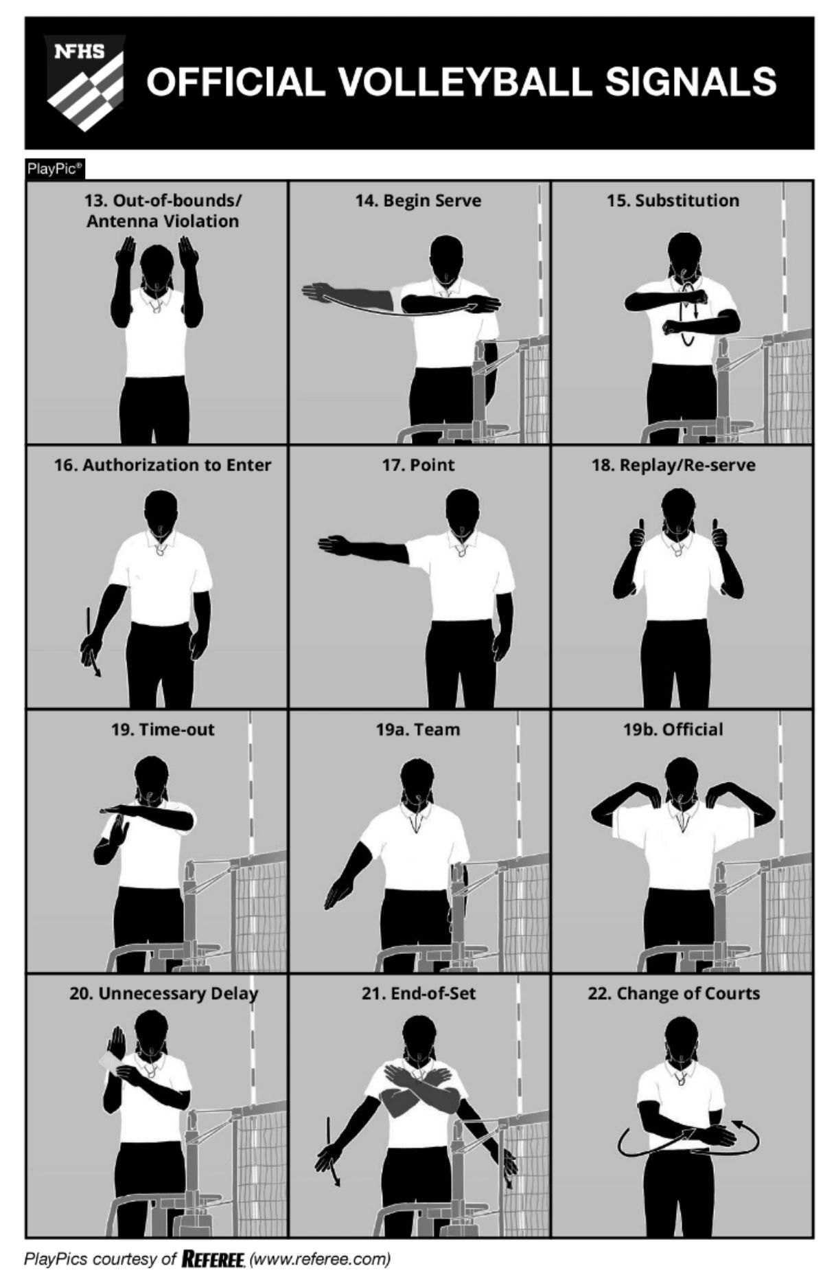 volleyball officials hand signals printable