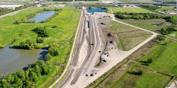 Drone footage of railroad