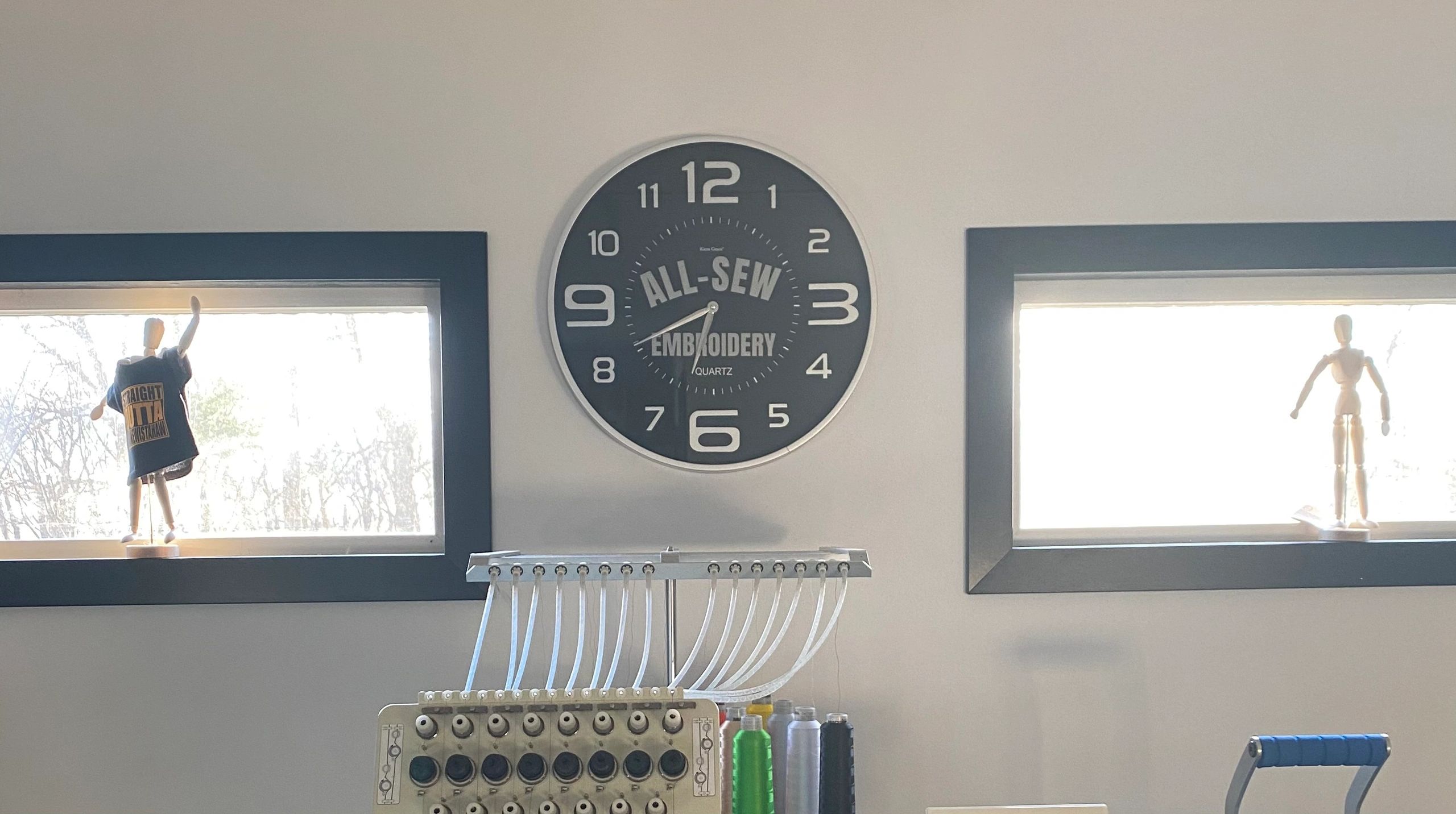 An All-Sew Embroidery Ltd. wall clock 