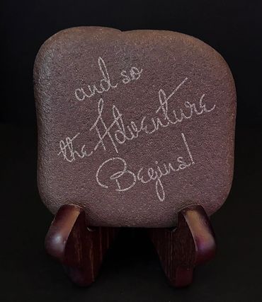 Laser Engraved Rock with Stand
$10