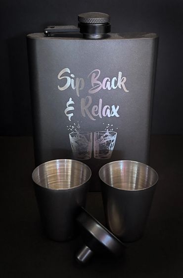 Flask, Shotglasses & Funnel Set
$16