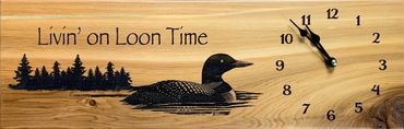 Laser Engraved Loon Clock
17-3/4" x 5-3/4"
$45