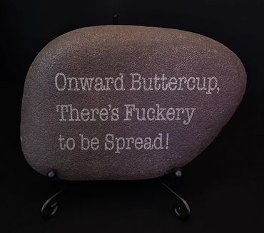 Laser Engraved Rock with Stand
$15