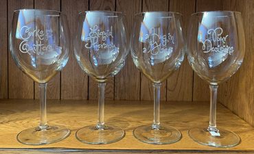 Laser Engraved Wine Glasses
Set of 4
$25