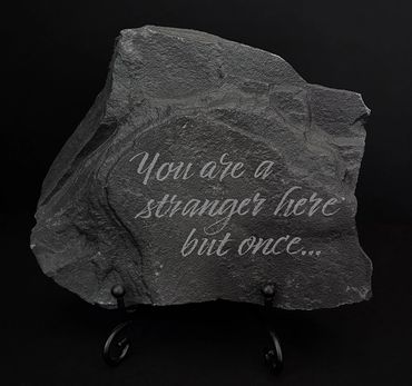 Laser Engraved Rock with Stand
$18