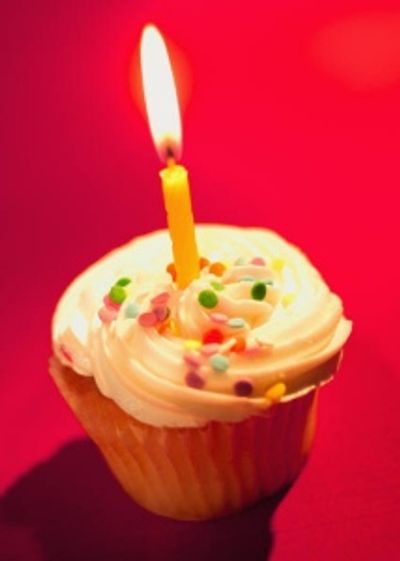 A candle with cake