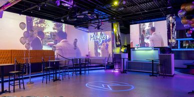 MINGLES NYC event photos - party venue with LED screens and VIP seating