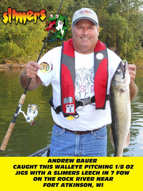 Jigging for walleye with slimers leeches