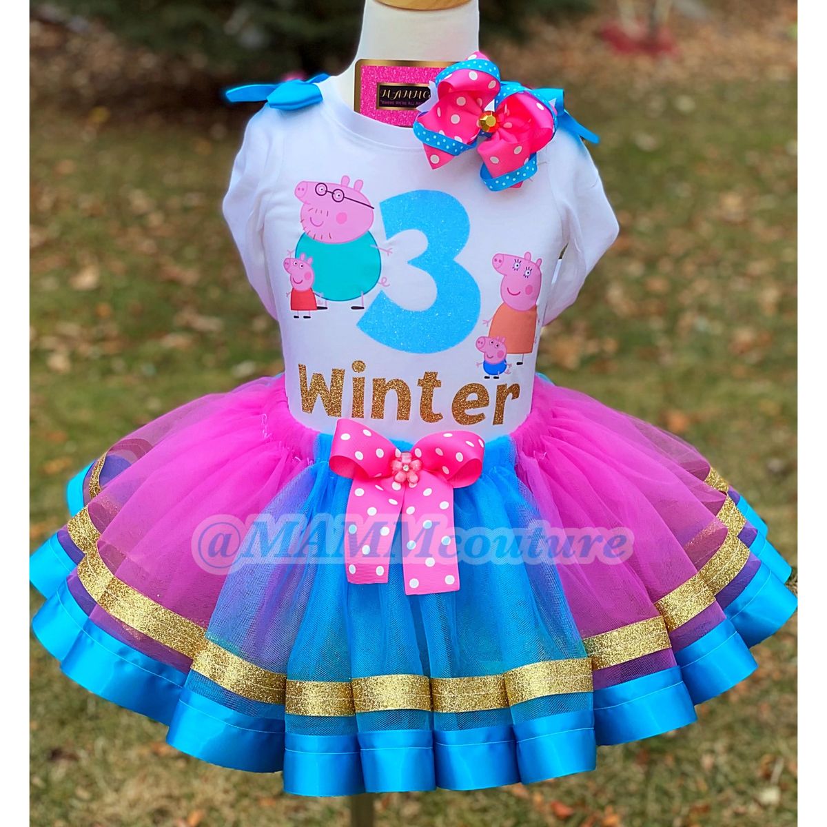 Peppa Pig Toddler Girls' 2PC Top & Tutu Skirt Set - Navy Blue/Turquoise -  Sizes 2T, 3T & 4T (4T) price in UAE,  UAE