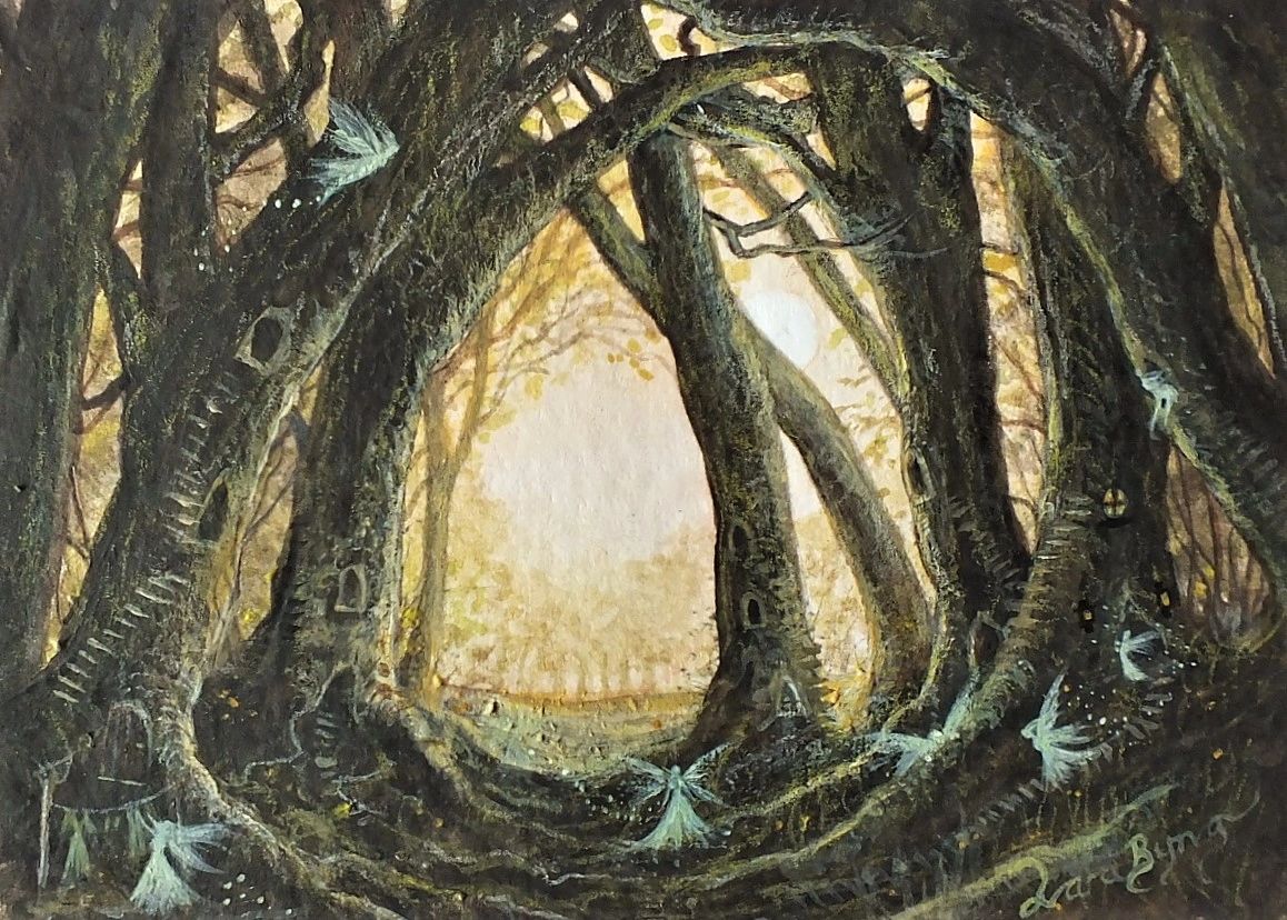 Realm Of The Fae Original Aceo Miniature By Lara Byng 2 5 X 3 5 Inches