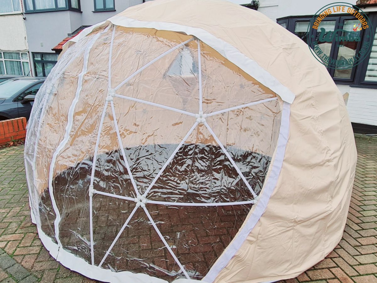 PVC Vinyl Half Transparent Cover for Garden Dome / Garden Igloo / Igloo Tent  / Igloo Dome / Igloo / Dome Shelter / Garden Igloo Dome / Garden Pod /  Bubble Tent / Geodesic Dome
