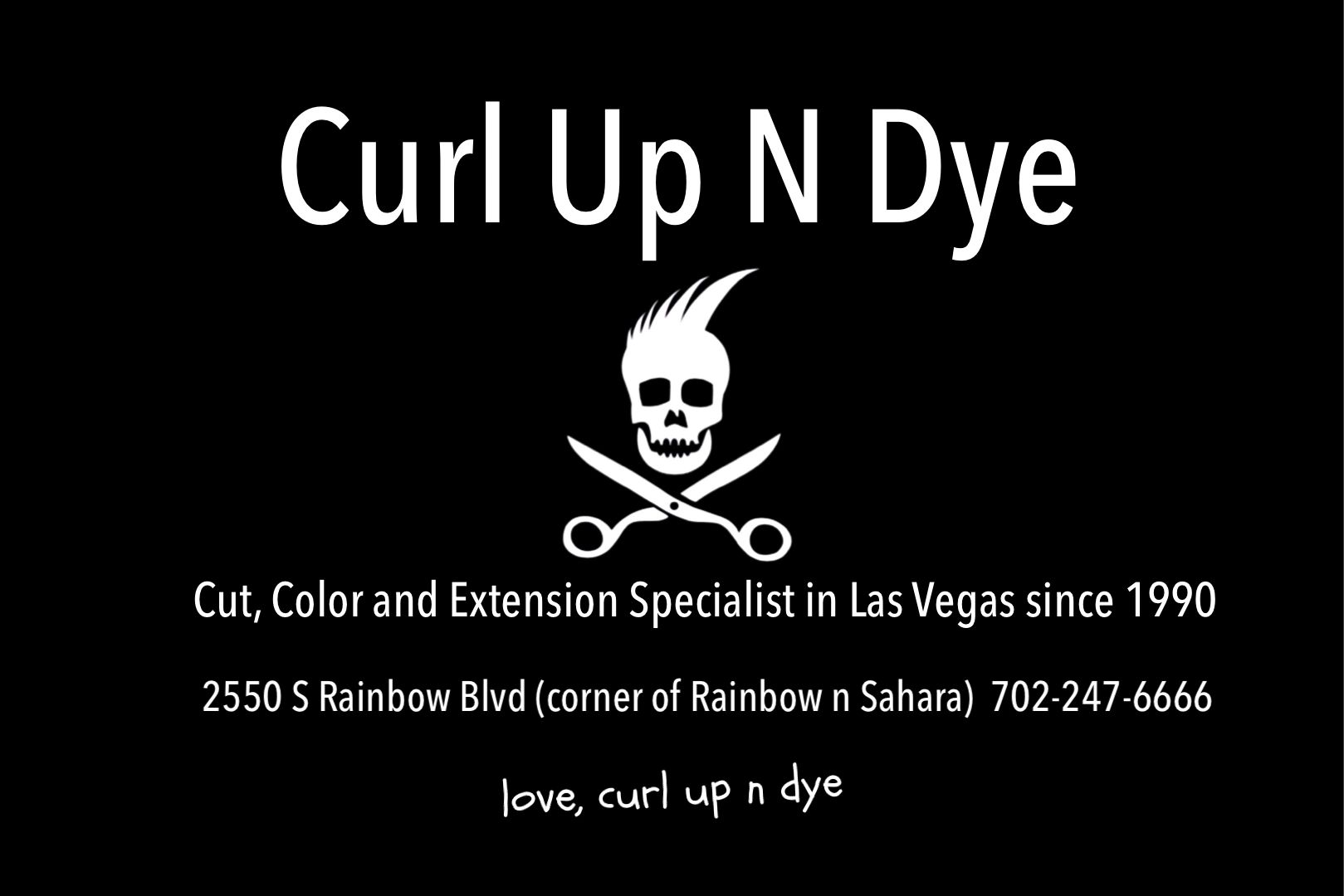 Las Vegas Curl Up N Dye hair salon logo 