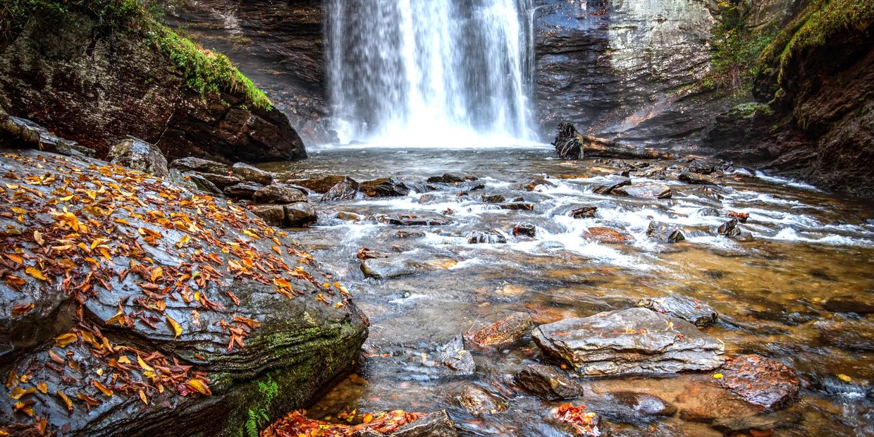 a serene waterfall to help improve mood