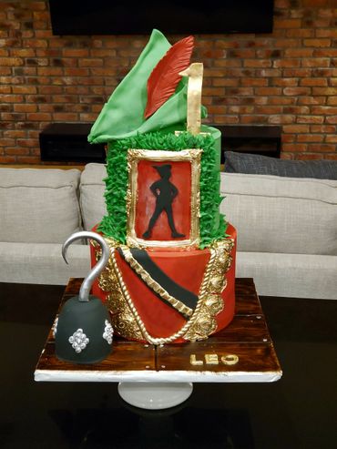2 tiered peter pan and hook cake