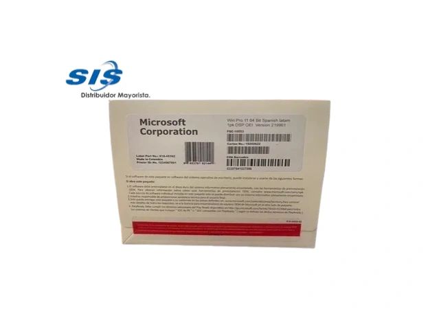 Compra Licencia Microsoft Fqc 10553 Windows 11 Professional Oem 3264 Bits En Caja Español 8260