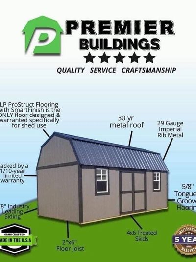 Custom sheds with double doors and metal roof near Cedar Rapids, IA