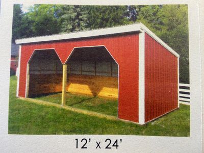12x24 Horse Barn offering protection from the elements for your livestock