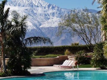 Backyard swimming pool with Mt. San Jacinto in the background.