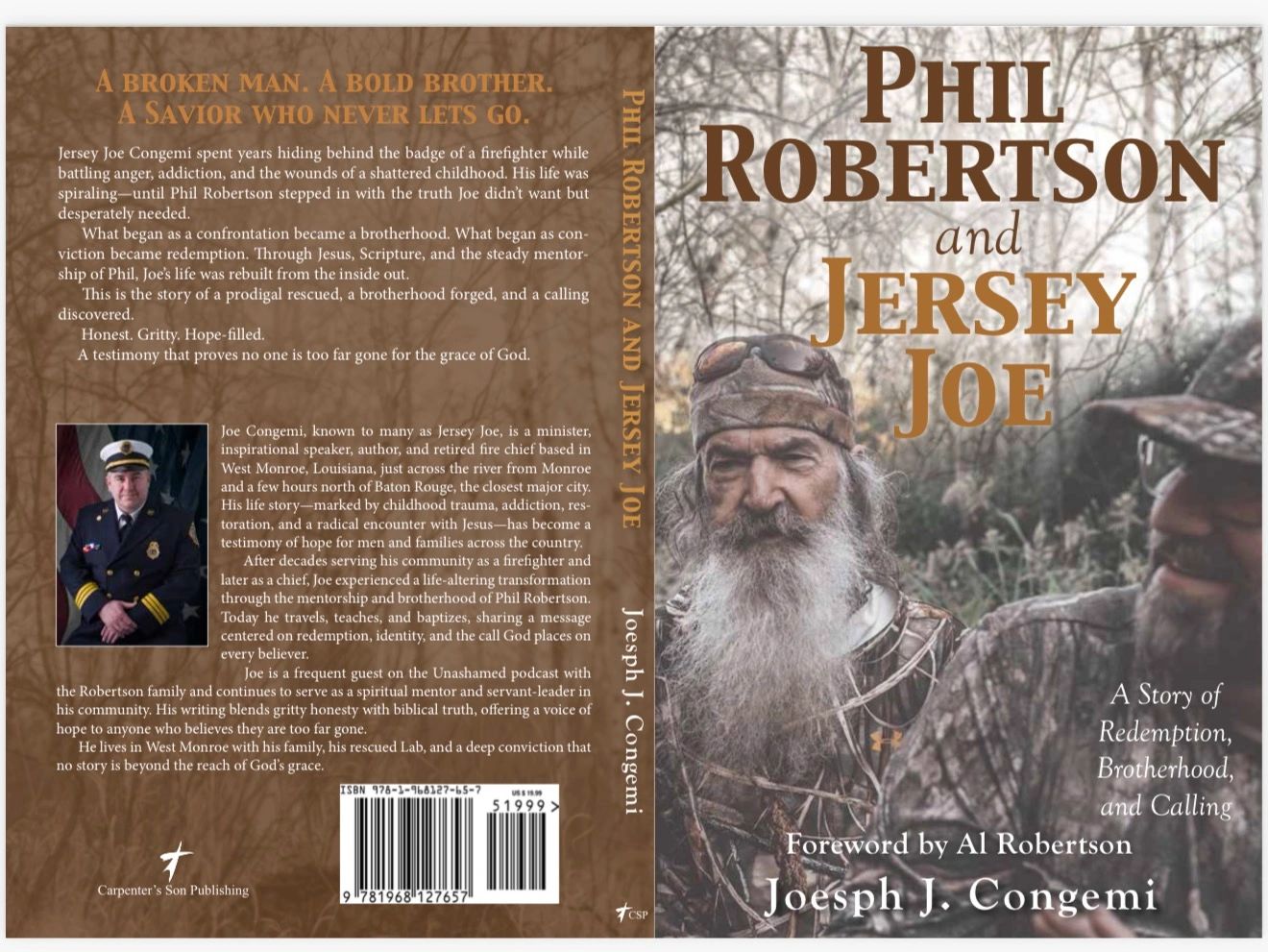 Book cover of Phil Robertson and Jersey Joe, a story of redemption and brotherhood.