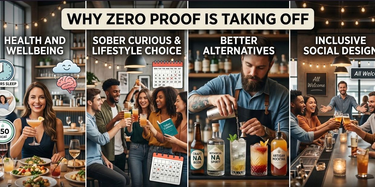 People enjoying zero-proof drinks for health, lifestyle, better alternatives, and inclusive social design.
