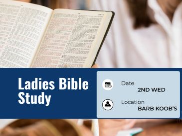 Women engaged in a ladies Bible study meeting at Barb Koob's on the 2nd Wednesday.