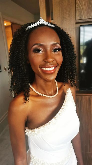 Defined African Bridal  hair and wedding makeup at Dakota Eurocentral