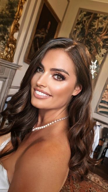 Luxury bridal makeup and hair styling at Thirlestane Castle, Scotland