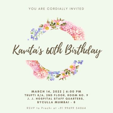 Simple yet aesthetic Birthday E-Invite for your Special Ones with location tap feature