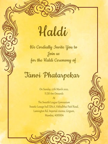 Haldi Digital invitation for inviting all your closed loved ones