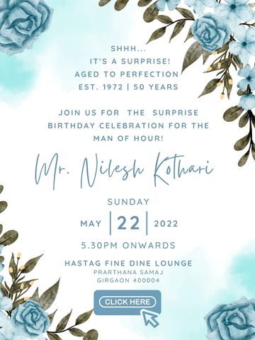 Simple yet aesthetic Birthday E-Invite for your Special Ones with location tap feature