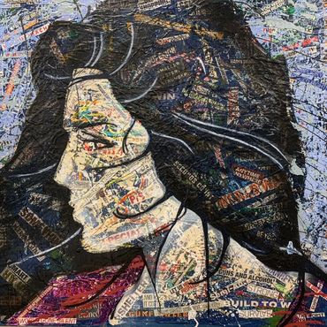 collage art acrylic art abstract art contempered art Patrick Nagle art