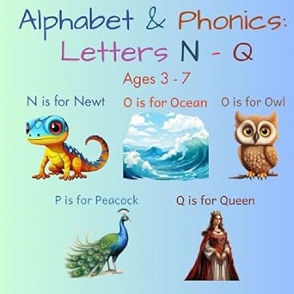 “Children’s phonics book for letters N to Q with tracing, letter recognition, and writing practice”