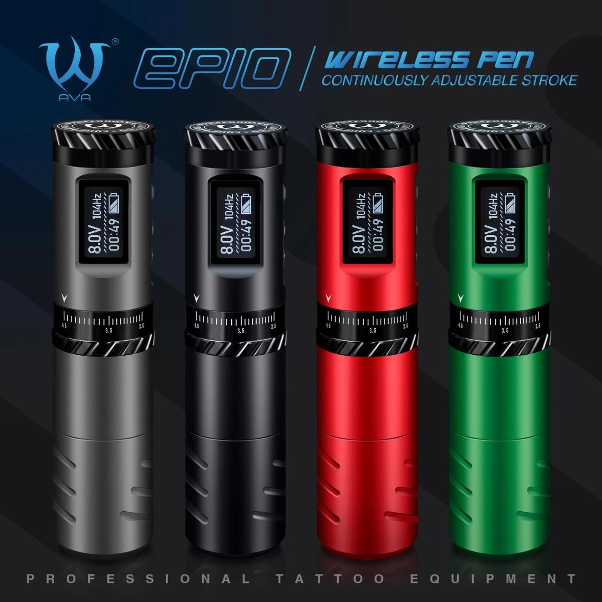 AVA EP10. WIRELESS PEN, ADJUSTABLE NEEDLE STROKE: 2.5mm - 4.5mm AVA EP10. WIRELESS PEN, ADJUSTABLE NEEDLE STROKE: 2.5mm - 4.5mm