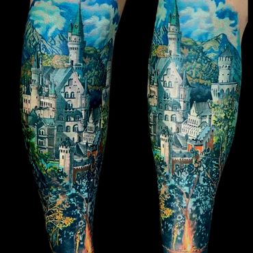 Neuschwanstein Castle Tattoo by Todo