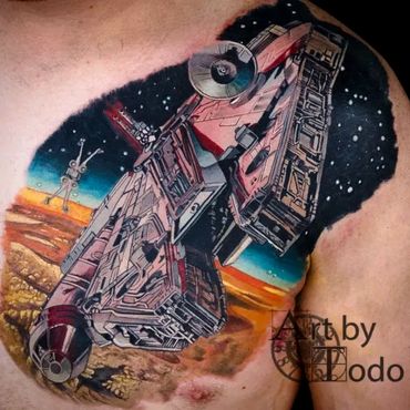 Millennium Falcon Tattoo by Todo