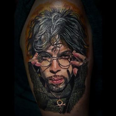 Prince portrait tattoo by Todo