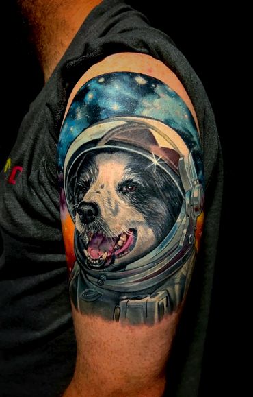 Space Dog by Todo, Velvet Crown Tattoo