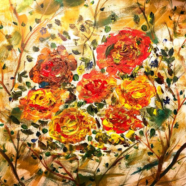 Acrylic painting on fully primed canvas 
