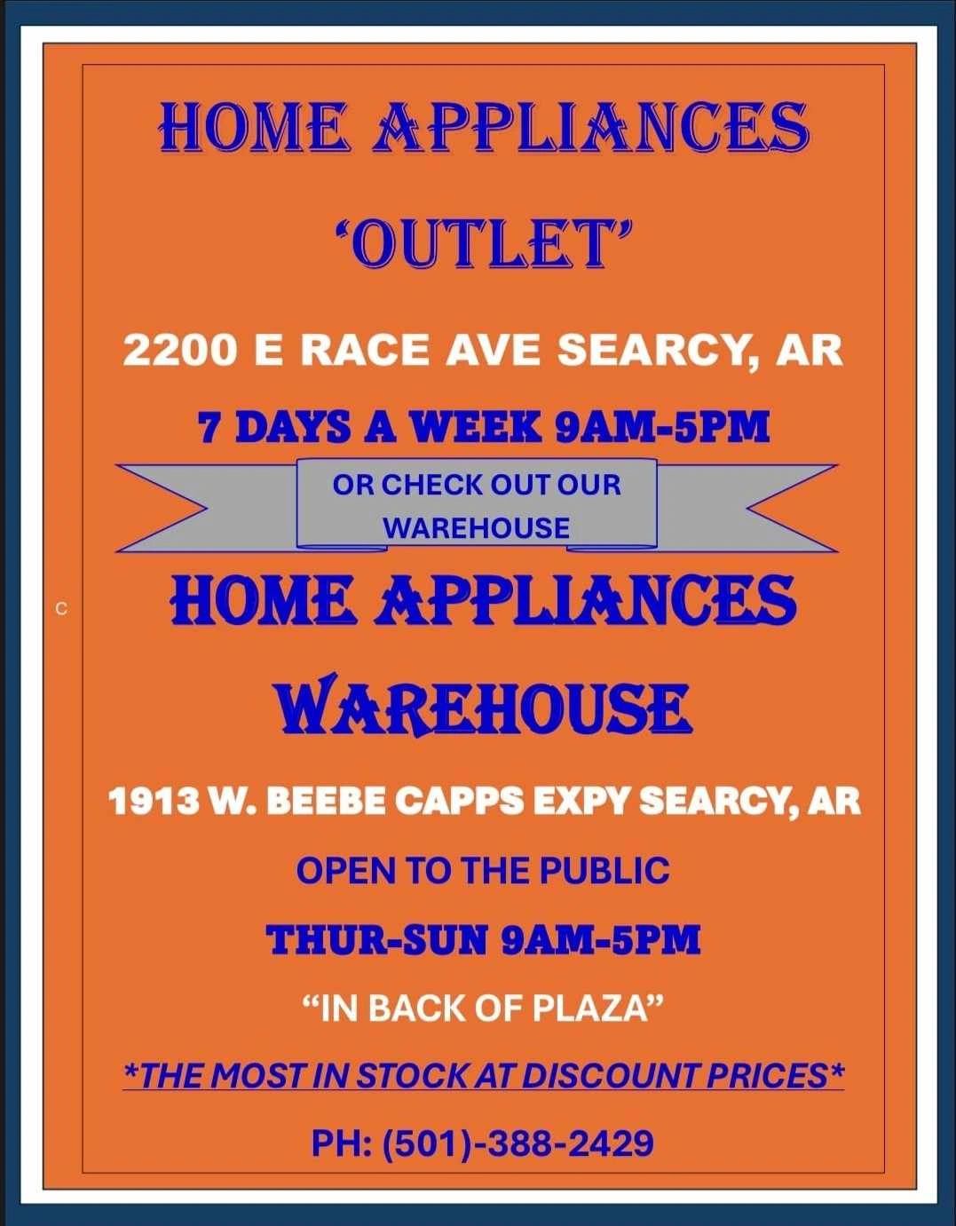 Home Appliances and Furniture Warehouse Ltd Co Major Appliances, Furniture, Delivery, Warranty