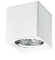 Modern white ceiling spotlight with a square design.