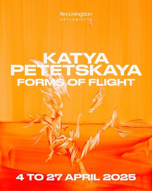 a fluid gestural artwork based on the moment of flight in a bright orange colour