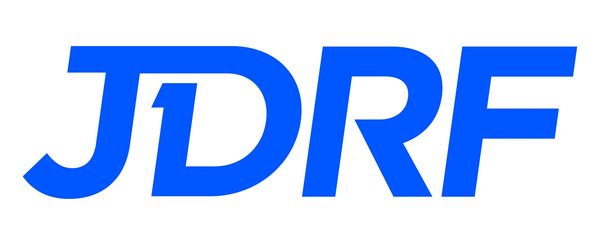 JDRF logo in blue.