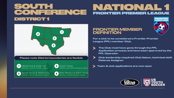 Map and details of South Conference District 1 in the Frontier Premier League.