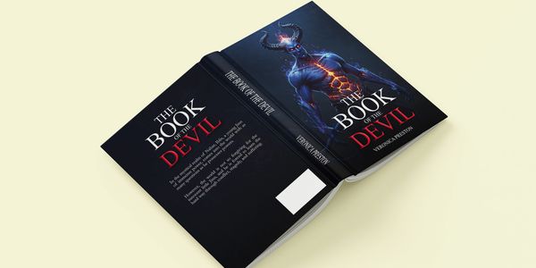 A dark fantasy book titled The Book of the Devil with a fiery demon on the cover.